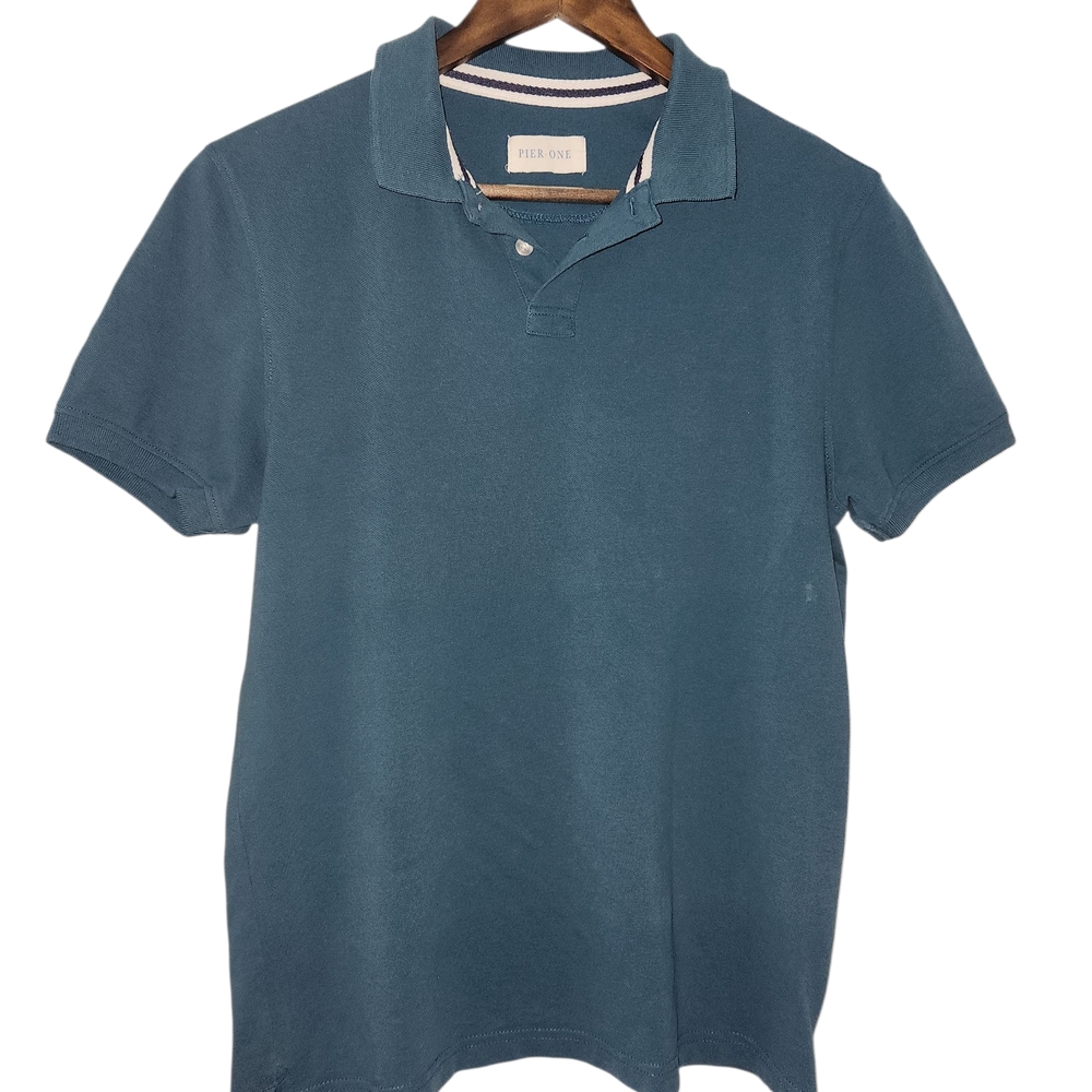 Pier 1 Blue Polo Shirt Classic Style
